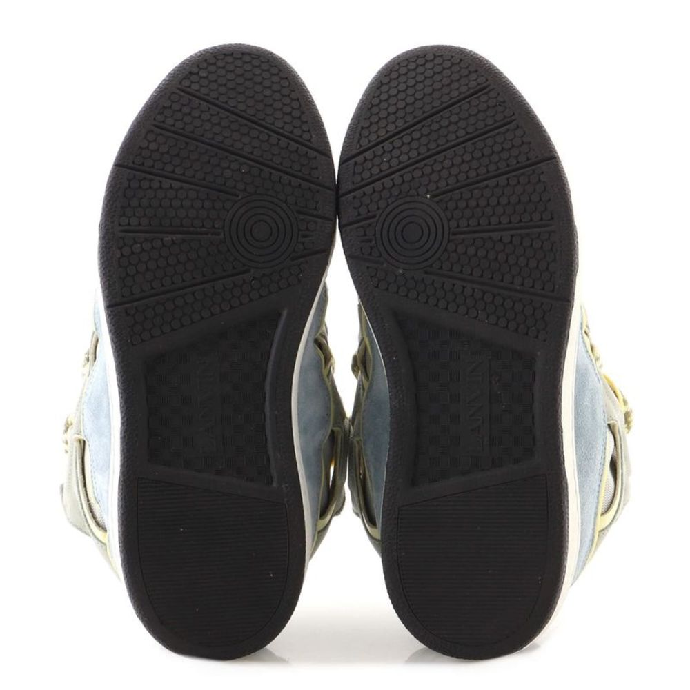 Lanvin Men's Curb Sneakers Leather and Suede Gray, Neutral - Picture 4 of 5